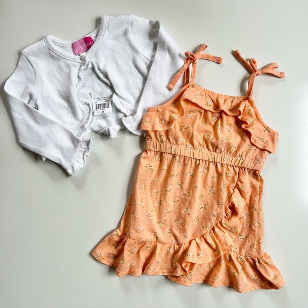 NEW! Good Lad Toddler Girls Dress & Sweater Set
